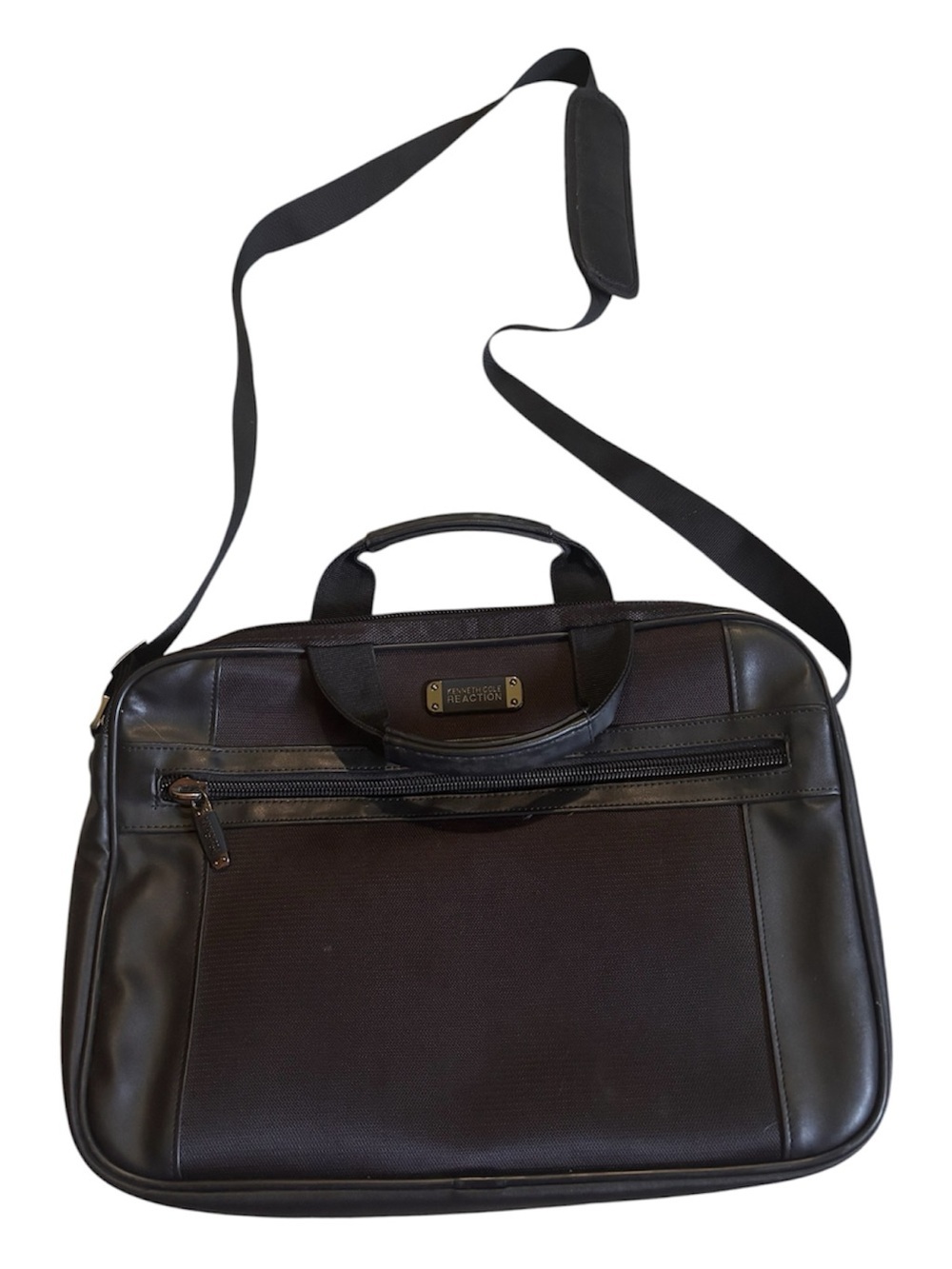 Kenneth Cole Reaction Black Laptop Briefcase with Shoulder Strap